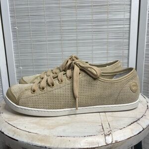 Camper Uno Leather Perforated Sneakers Muted Yellow Size 10